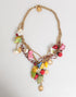 Dolce & Gabbana Estate Multicolor Floral Fruit Gold Chain Statement Necklace